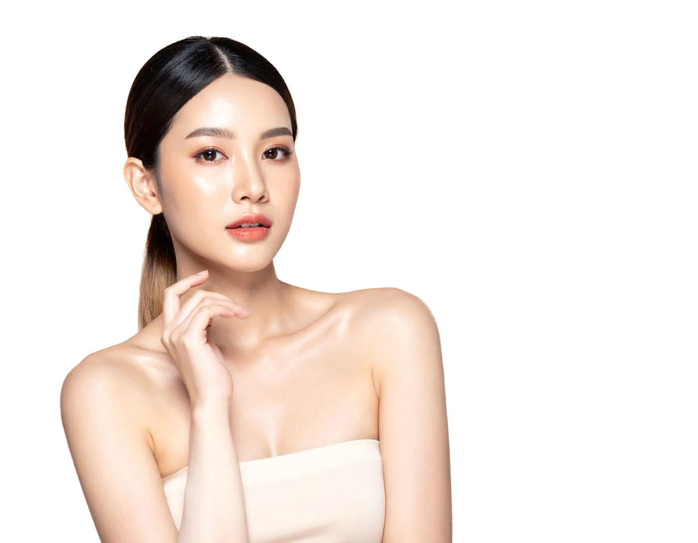 Bàn tay mềm mại đặt nhẹ lên vai