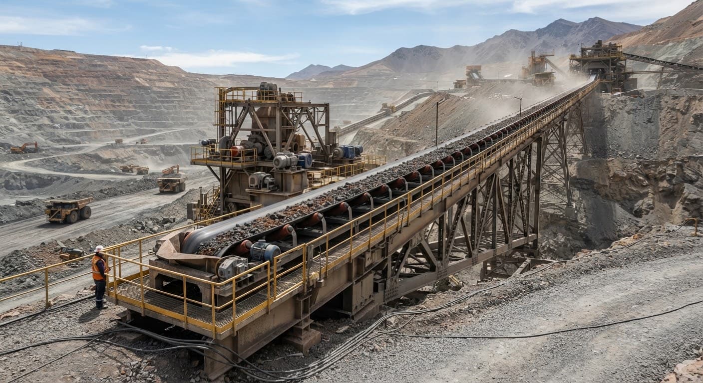 Heavy duty mining conveyor