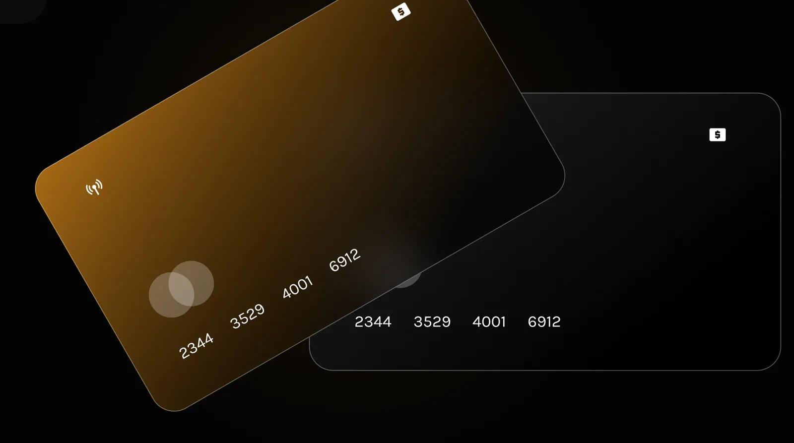 Thẻ LuxCard màu vàng ánh kim và màu đen