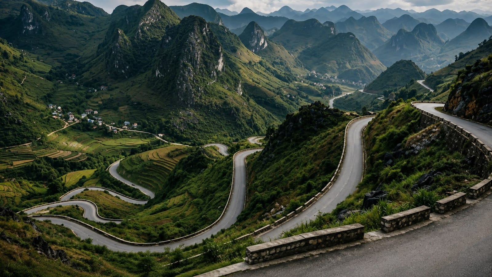 Dramatic mountain landscape of Ha Giang