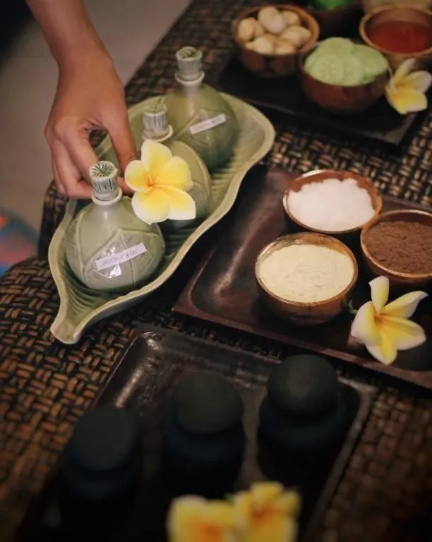 Balinese spa preparation tray
