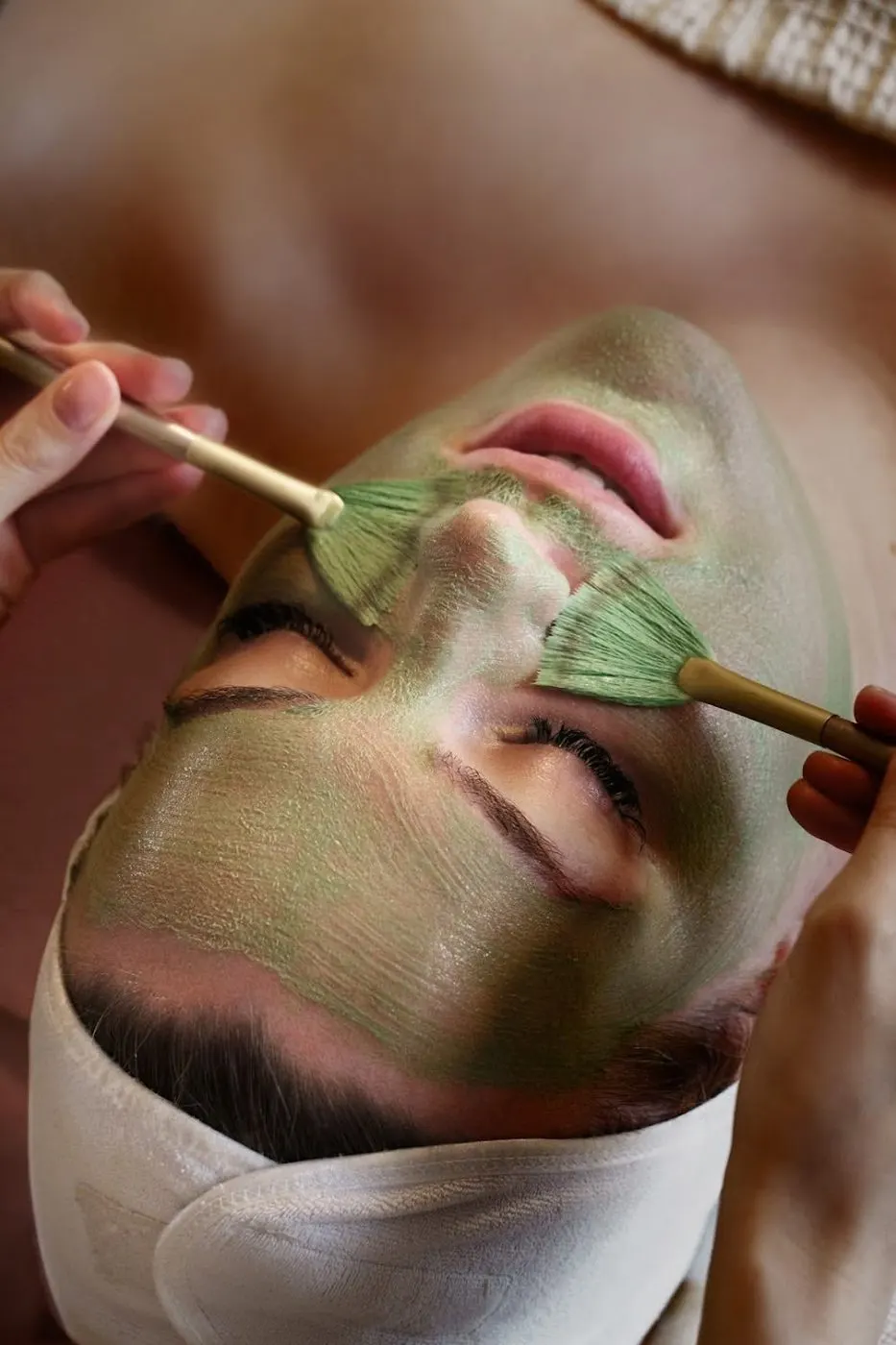 Clay mask facial treatment