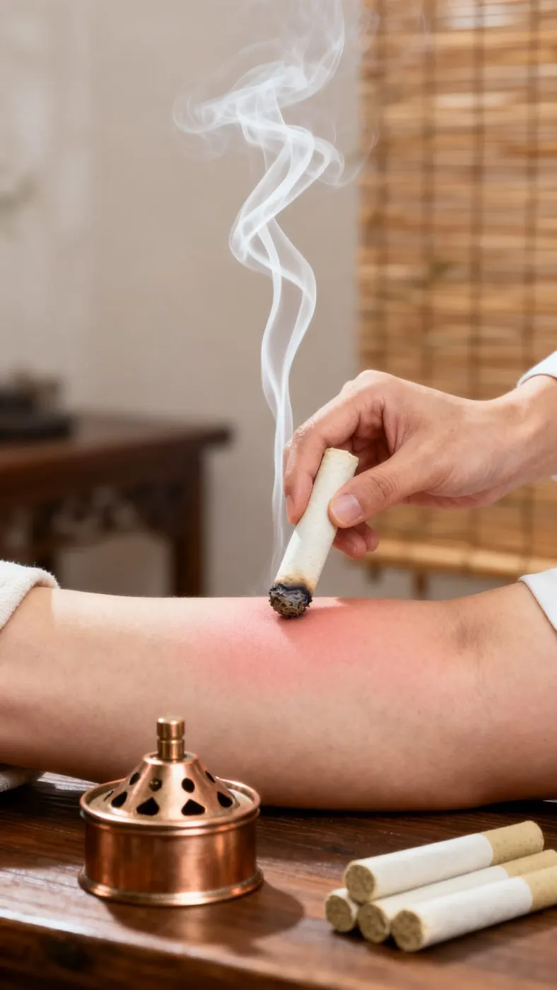 Moxibustion therapy session