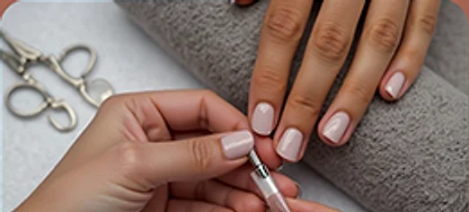 Móng ngắn sơn gel hồng sữa